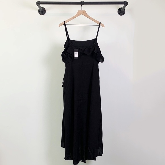 NWT City Chic Sweet Escape Spaghetti Strap Wrap Skirt Midi Dress In Black - Picture 5 of 8